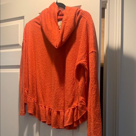 Anthropologie Maeve Cowl neck Sweater Ruffles Soft Oversized Medium Large - Picture 7 of 8